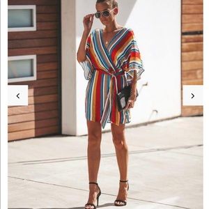 Vici shimmer pocketed kimono dress